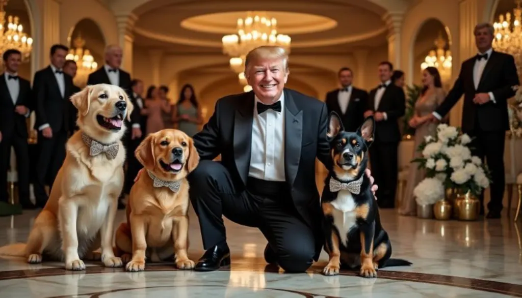 découvrez comment donald trump célèbre une amitié canine unique lors d'un gala exclusif, loin des tensions du conflit au moyen-orient.