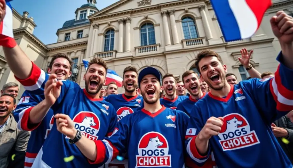 les dogs de cholet fêtés en héros à la mairie après leur victoire historique au championnat de france de hockey sur glace, une consécration méritée et un moment de fierté pour la ville.