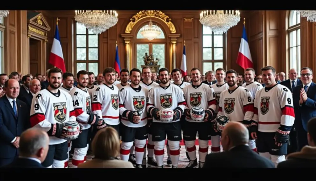 les hockeyeurs des dogs de cholet célébrés à la mairie pour leur victoire historique, un triomphe qui les consacre champions pour toujours.