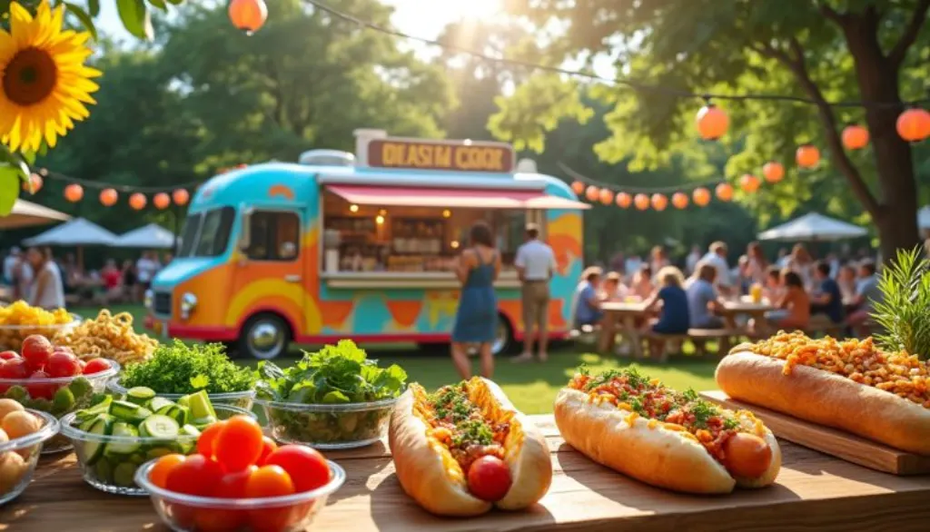 découvrez le truck du jour : savourez des salades fraîches, des hot dogs gourmands et profitez d'événements privés uniques pour une tournée estivale pleine de saveurs et de convivialité.